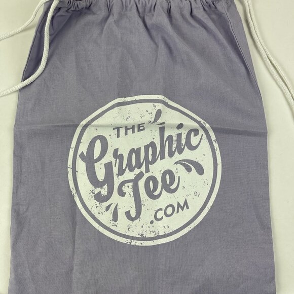 Graphic Tee Drawstring Bag Womens Purple White - Picture 3 of 4